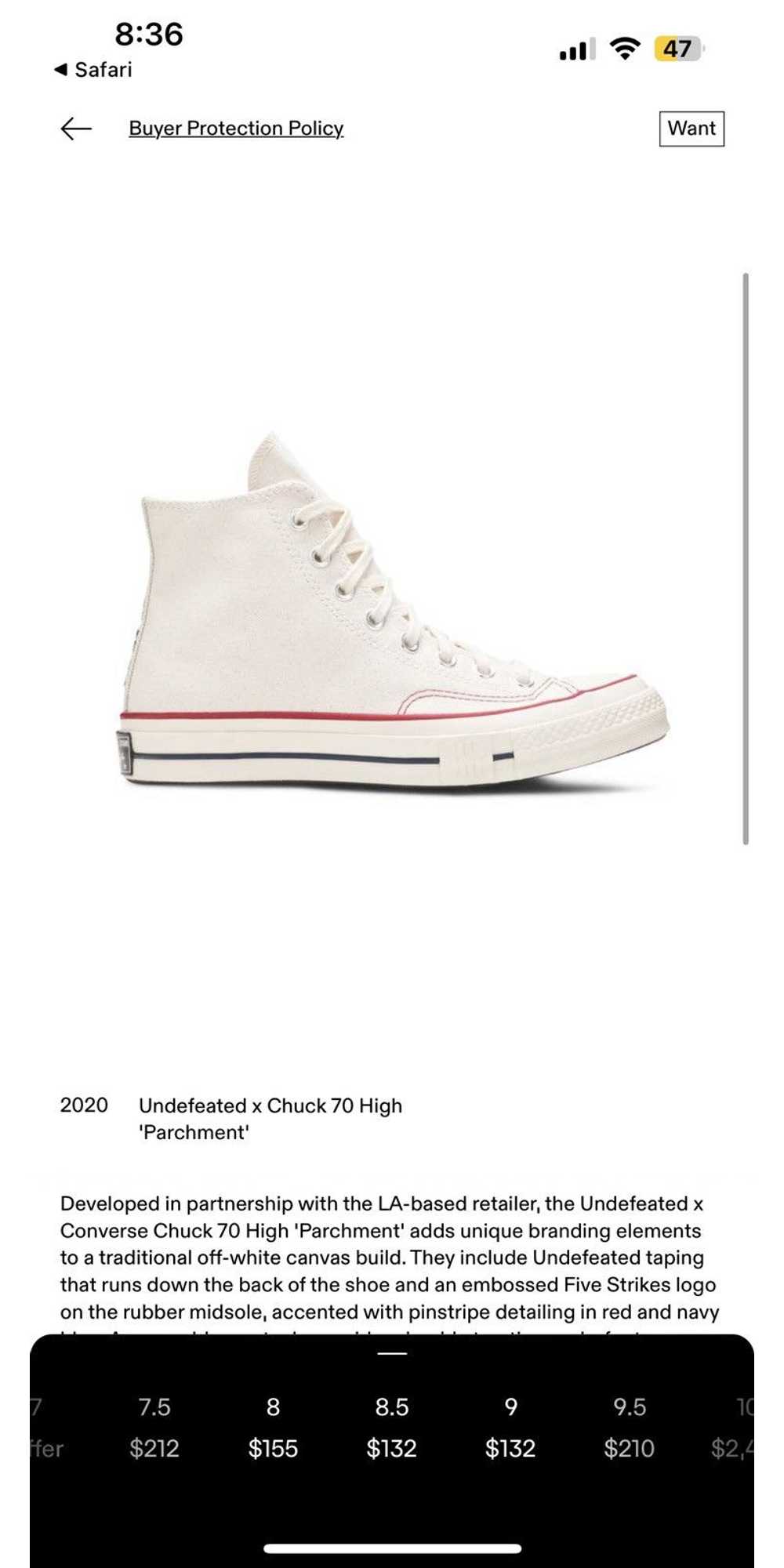 Converse × Undefeated Converse Chuck 70 High x Un… - image 2