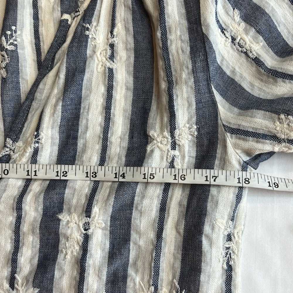 MISA Los Angeles Striped embroidered Peasant Blou… - image 8