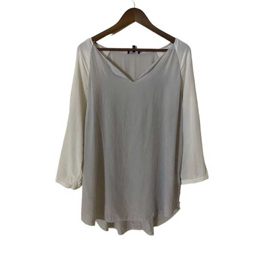Eileen Fisher Womens Large 100% Silk Tunic Top Bl… - image 1