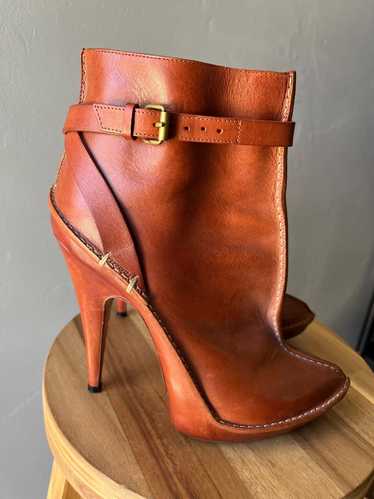 Givenchy Cognac Platform Ankle Boots (37.5) | Used