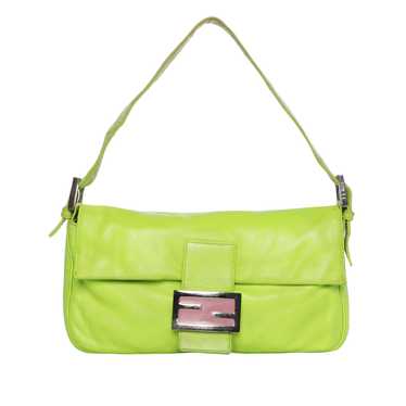 Vintage Fendi Lime Green Leather Shoulder Bag - image 1