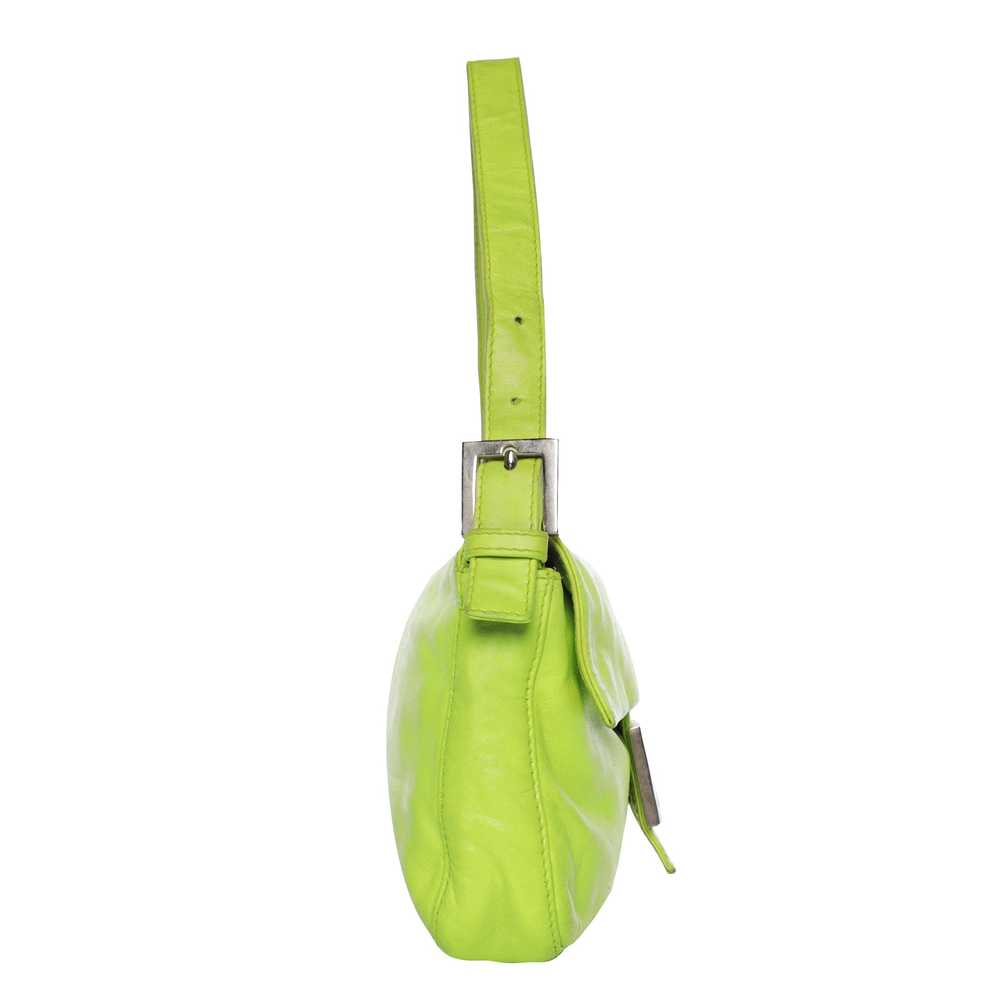 Vintage Fendi Lime Green Leather Shoulder Bag - image 2