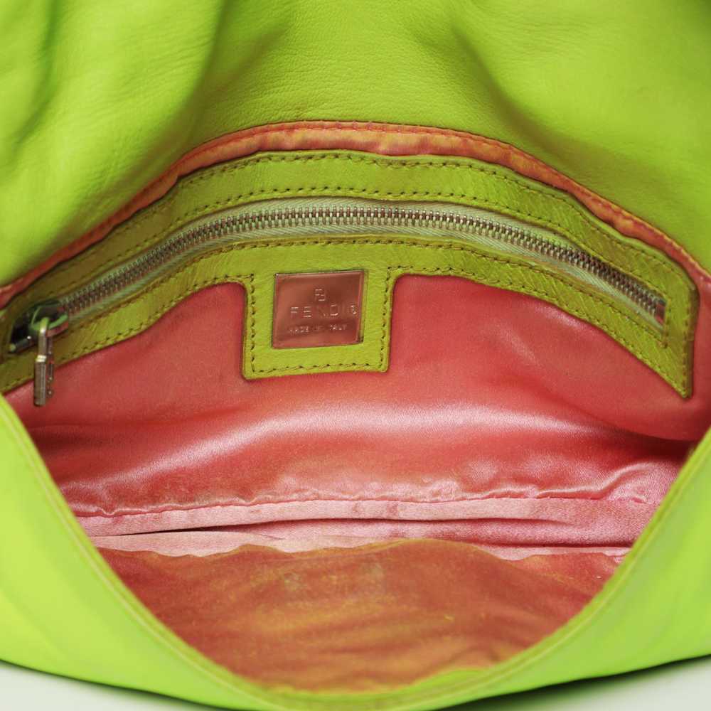 Vintage Fendi Lime Green Leather Shoulder Bag - image 4