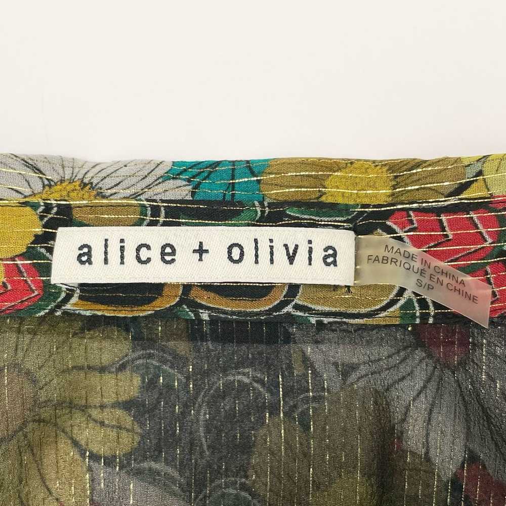 Alice And Olivia Willa Metallic Floral Melody Sil… - image 8
