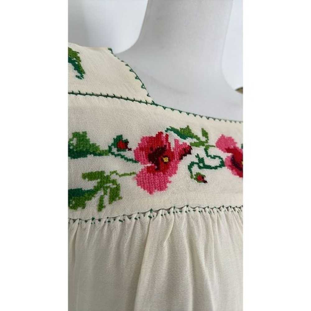 Vintage Embroidered Mexican Folk Blouse - image 5