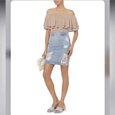 INTERMIX Eves Off Shoulder Bodysuit in Nude - image 1