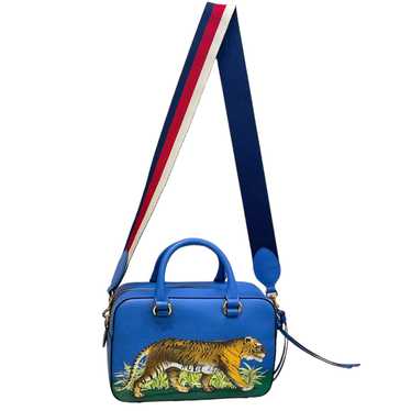 GUCCI/Cross Body Bag/OS/Leather/BLU/Tiger Print S… - image 1