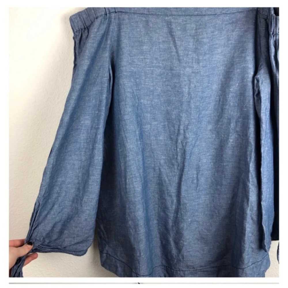 FREE PEOPLE CHAMBRAY TOP LARGE - image 7