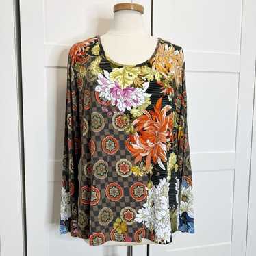 Johnny Was Womens Multicolor Floral Pullover Long… - image 1