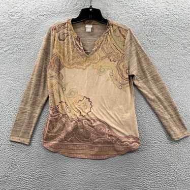 Vintage CHICOS Blouse Womens Size 0 Small Top Pai… - image 1