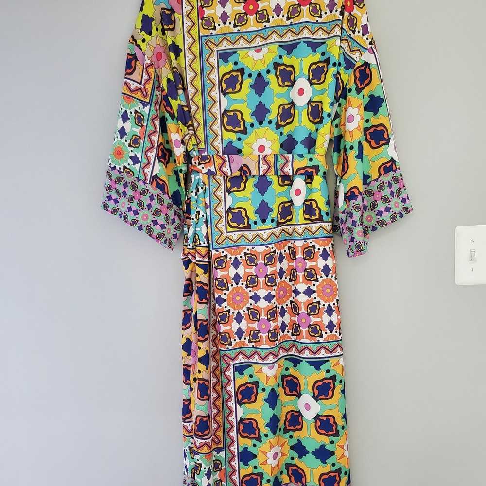 Zara Belted Printed Kimono & Pant Set Size Small - image 5