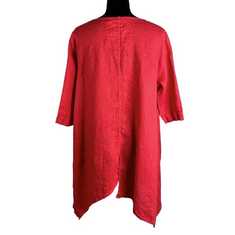 Cheyenne asymmetrical hem red linen tunic women’s… - image 2