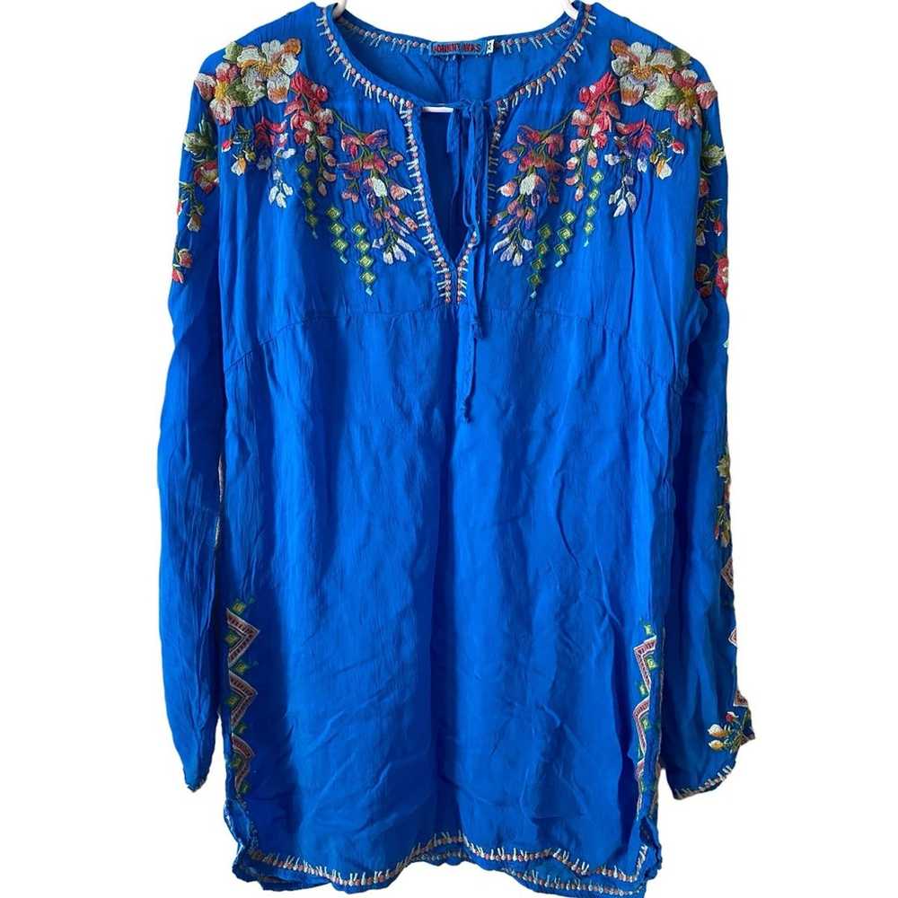 Johnny Was Tunic Top Size XS Vanessa Blouse Blue … - image 4