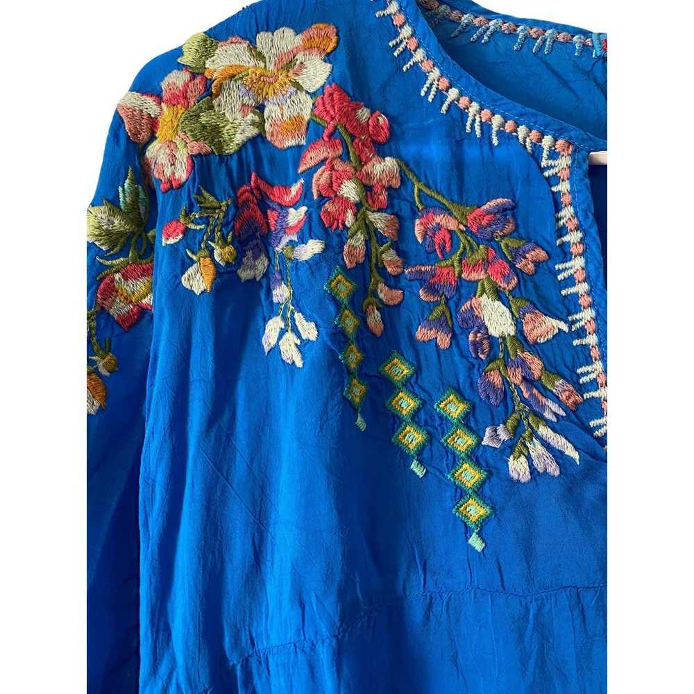 Johnny Was Tunic Top Size XS Vanessa Blouse Blue … - image 6