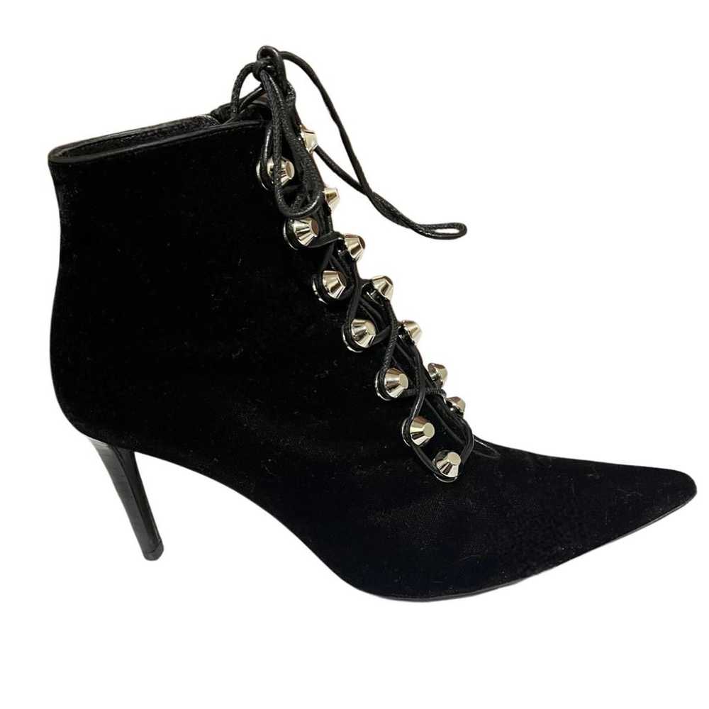 Balenciaga Velvet lace up boots - image 4