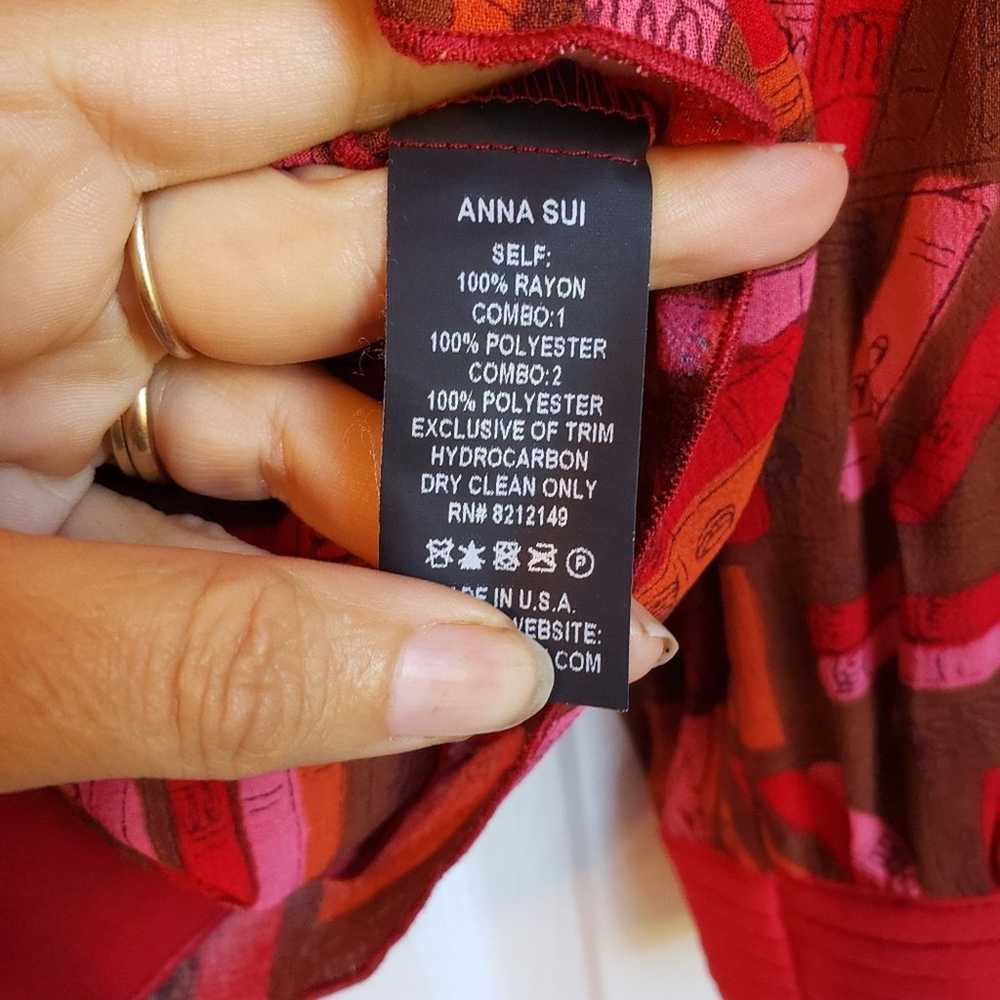 ANNA SUI BY ANTHROPOLOGIE RED BLOUSE - image 3