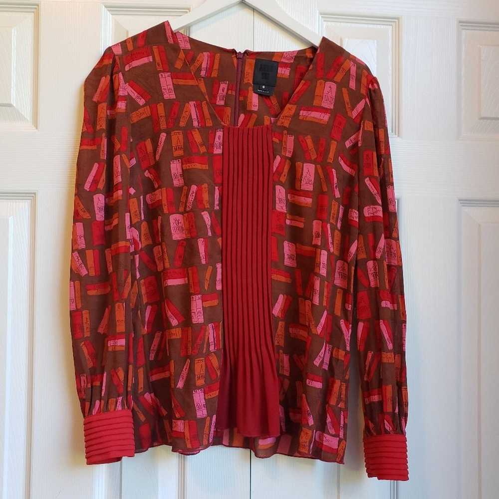 ANNA SUI BY ANTHROPOLOGIE RED BLOUSE - image 7