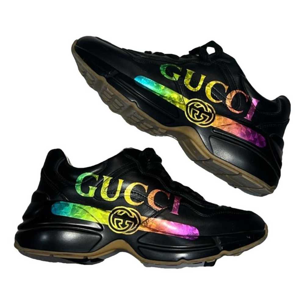 Gucci Rhyton patent leather trainers - image 1