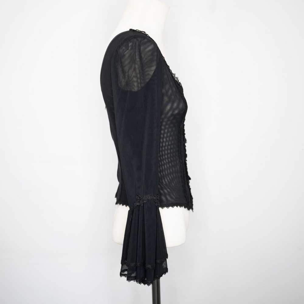 Flora Nikrooz Vintage Mesh Corset Black Crochet B… - image 3