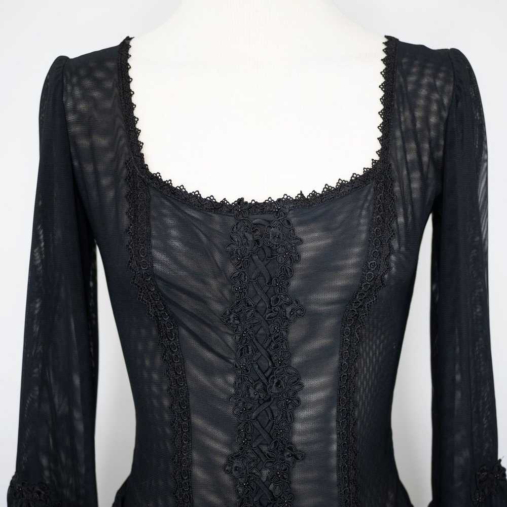 Flora Nikrooz Vintage Mesh Corset Black Crochet B… - image 4
