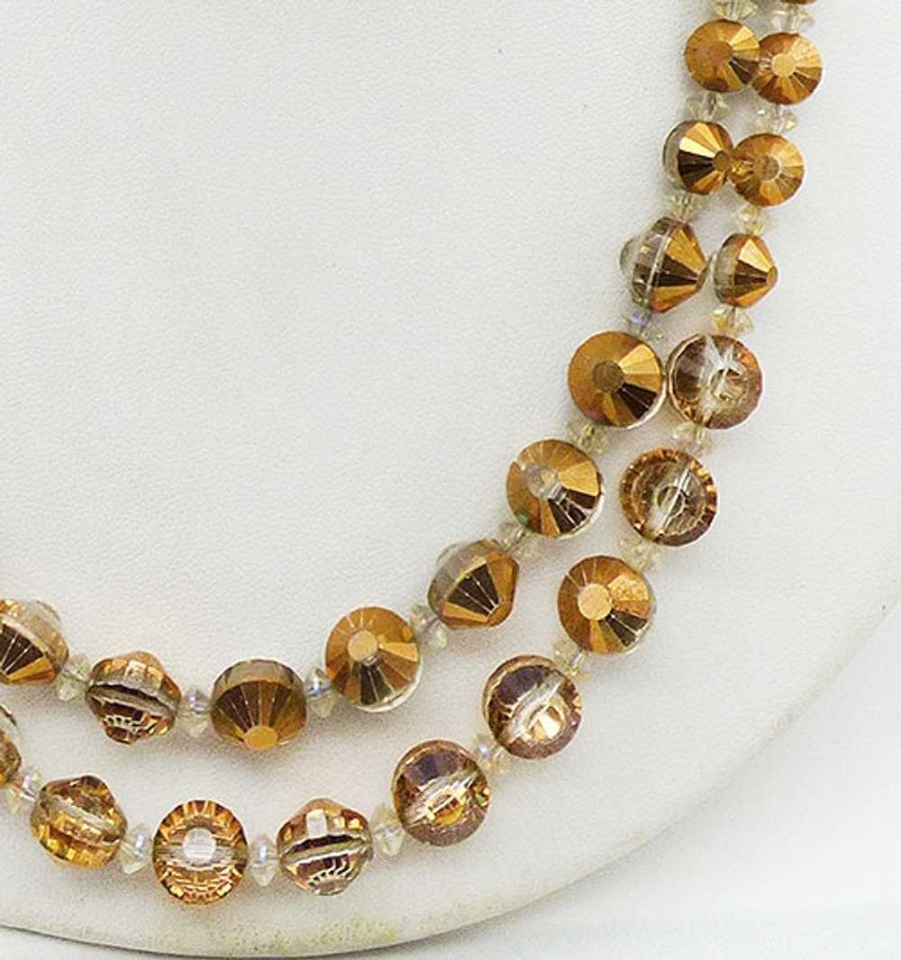 Hobé Gold Arum Crystal Bead Necklace - image 2