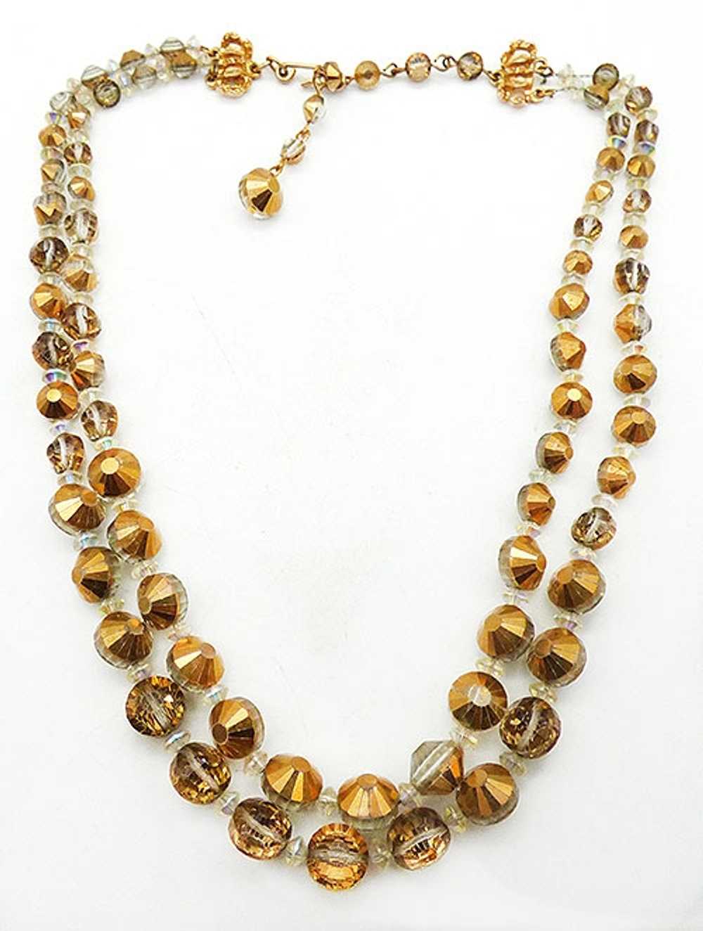 Hobé Gold Arum Crystal Bead Necklace - image 3