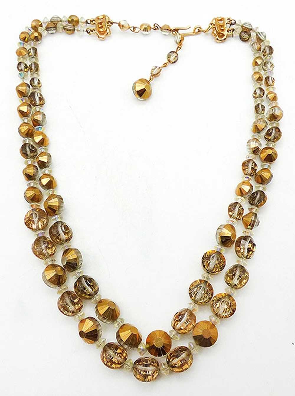 Hobé Gold Arum Crystal Bead Necklace - image 4
