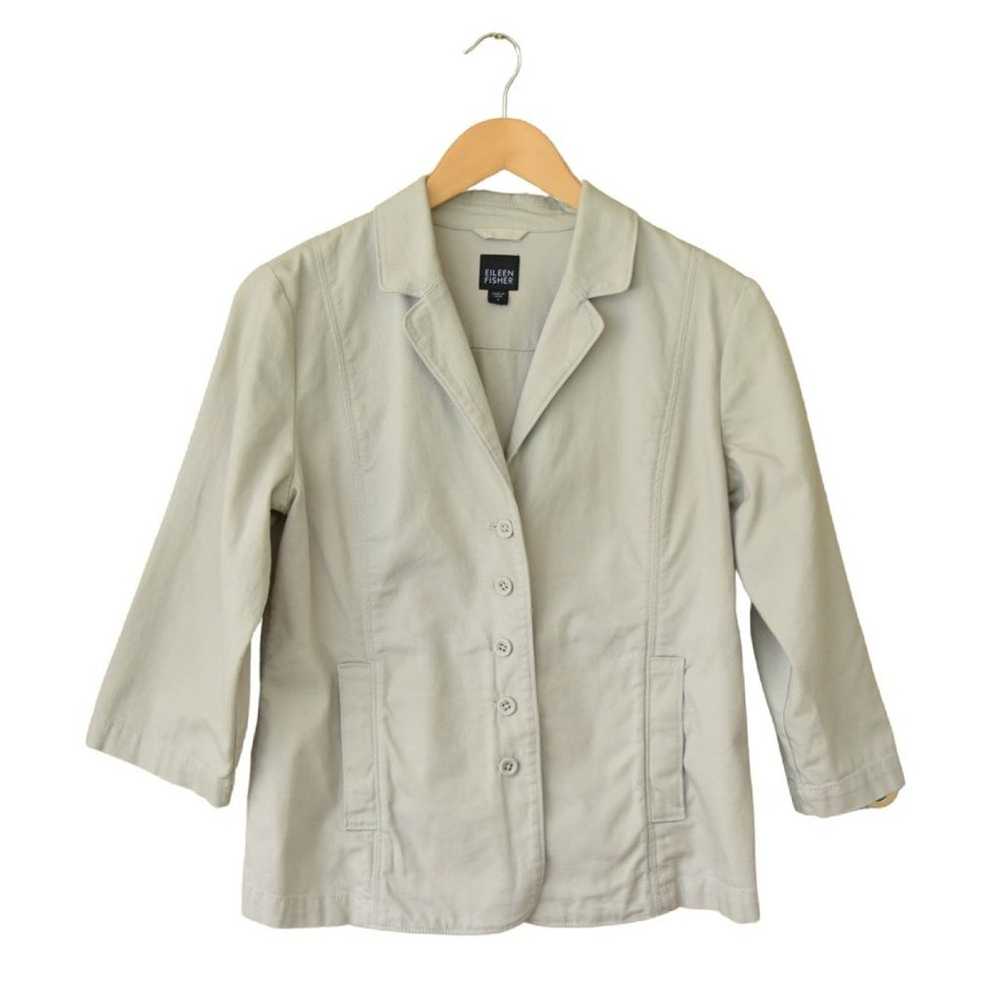 EILEEN FISHER Jacket Blazer Organic Cotton 3/4 Sl… - image 1