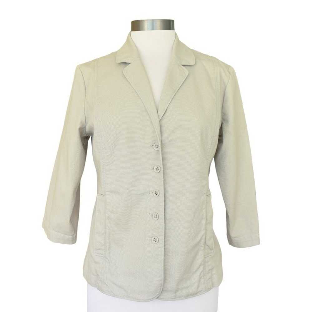 EILEEN FISHER Jacket Blazer Organic Cotton 3/4 Sl… - image 3