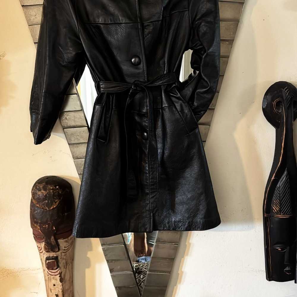 Vtg Genuine Leather Coat small/Med - image 2