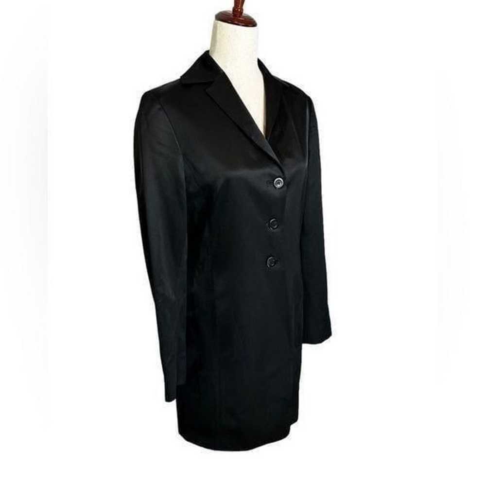 Tahari Black Wool Satin Long Formal Dress Coat Bl… - image 4