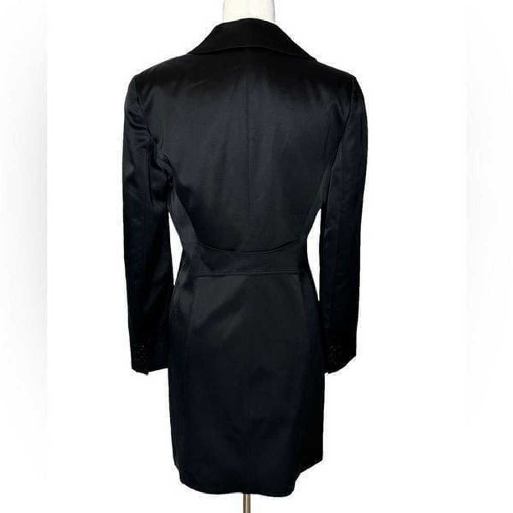 Tahari Black Wool Satin Long Formal Dress Coat Bl… - image 6