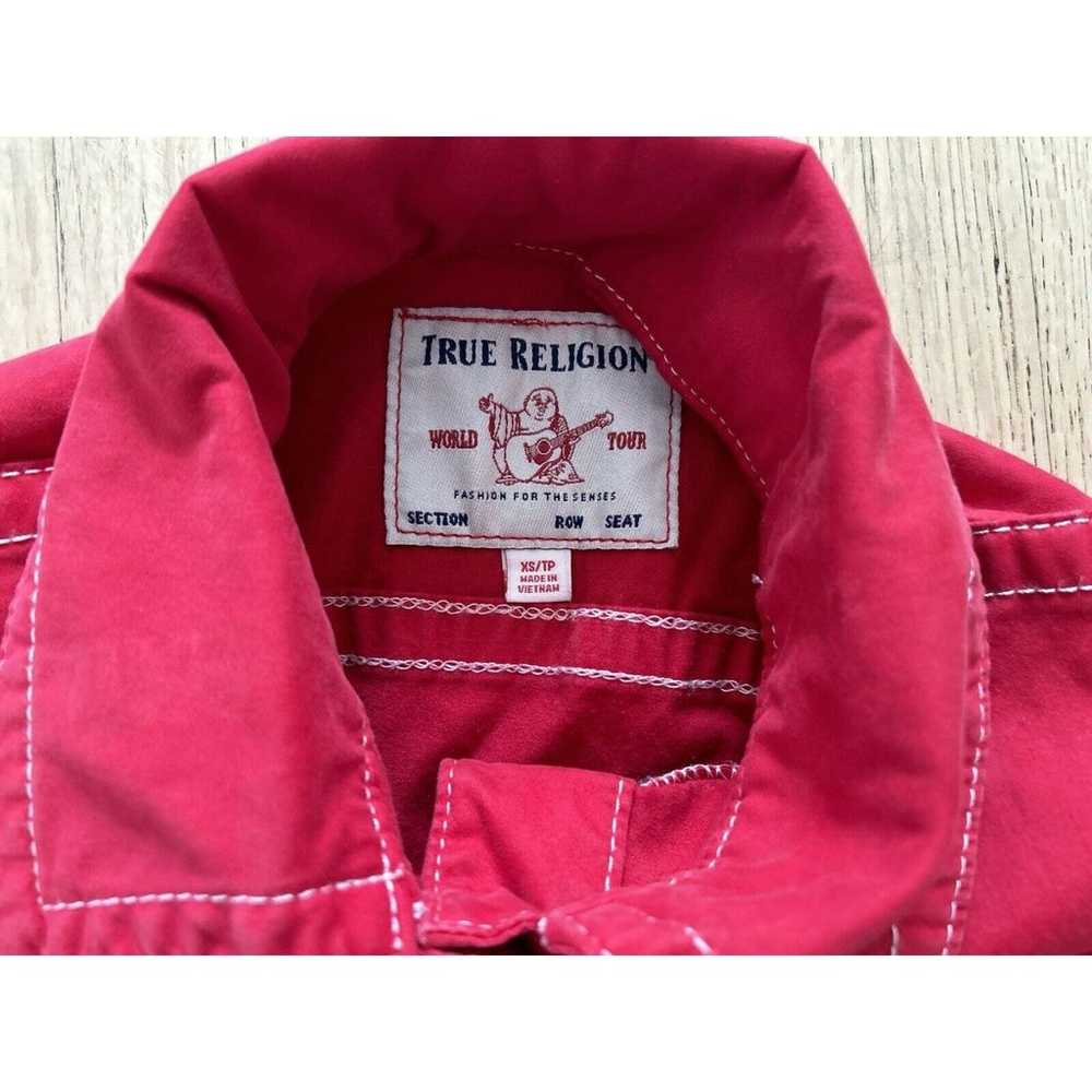 True Religion Red Trucker Jacket XS - image 4