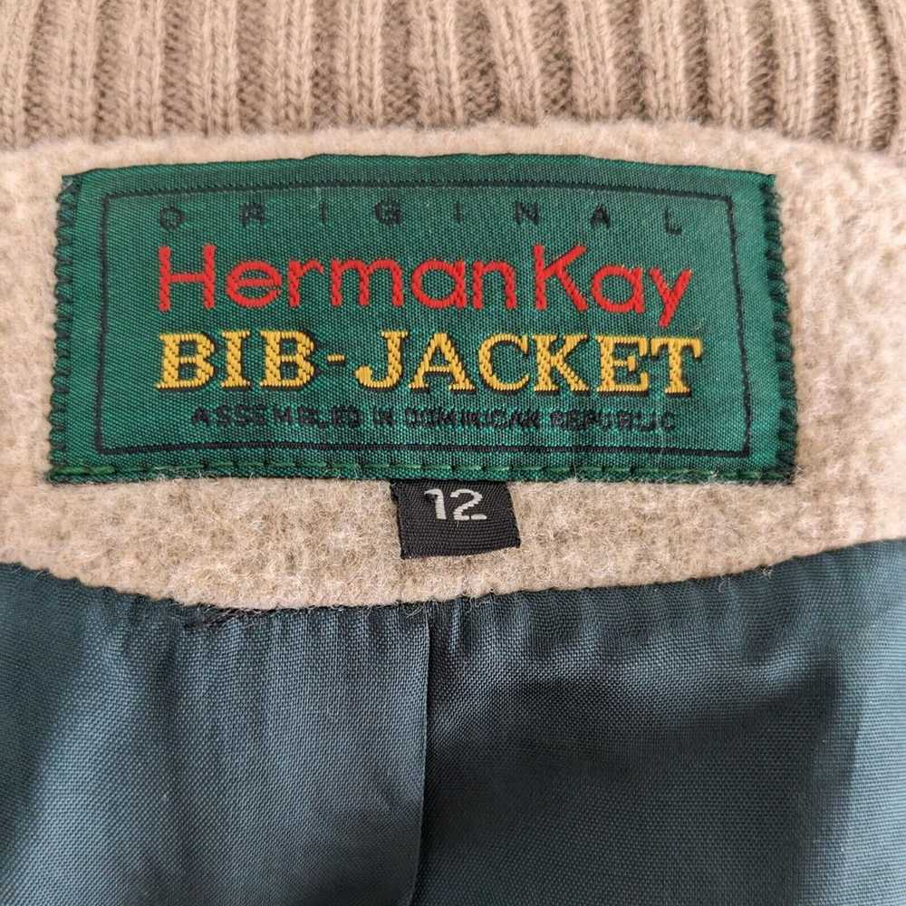 Vintage 90s Hooded Bib Jacket Coat Herman Kay Gre… - image 7