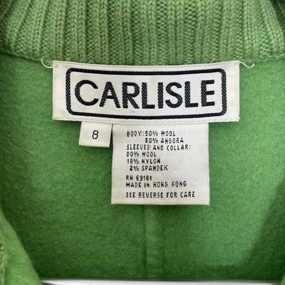 Vintage Y2K Carlisle Wool Coat Green Knit Sweater… - image 3