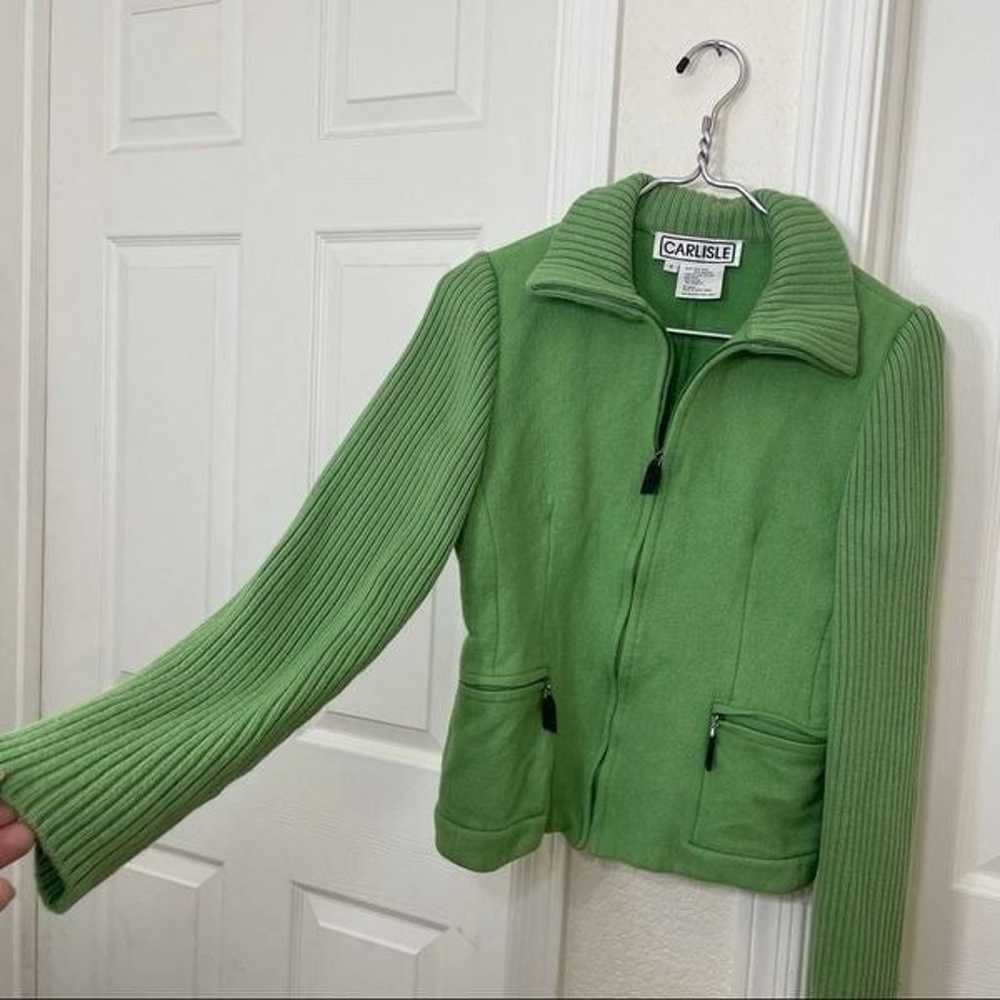 Vintage Y2K Carlisle Wool Coat Green Knit Sweater… - image 5