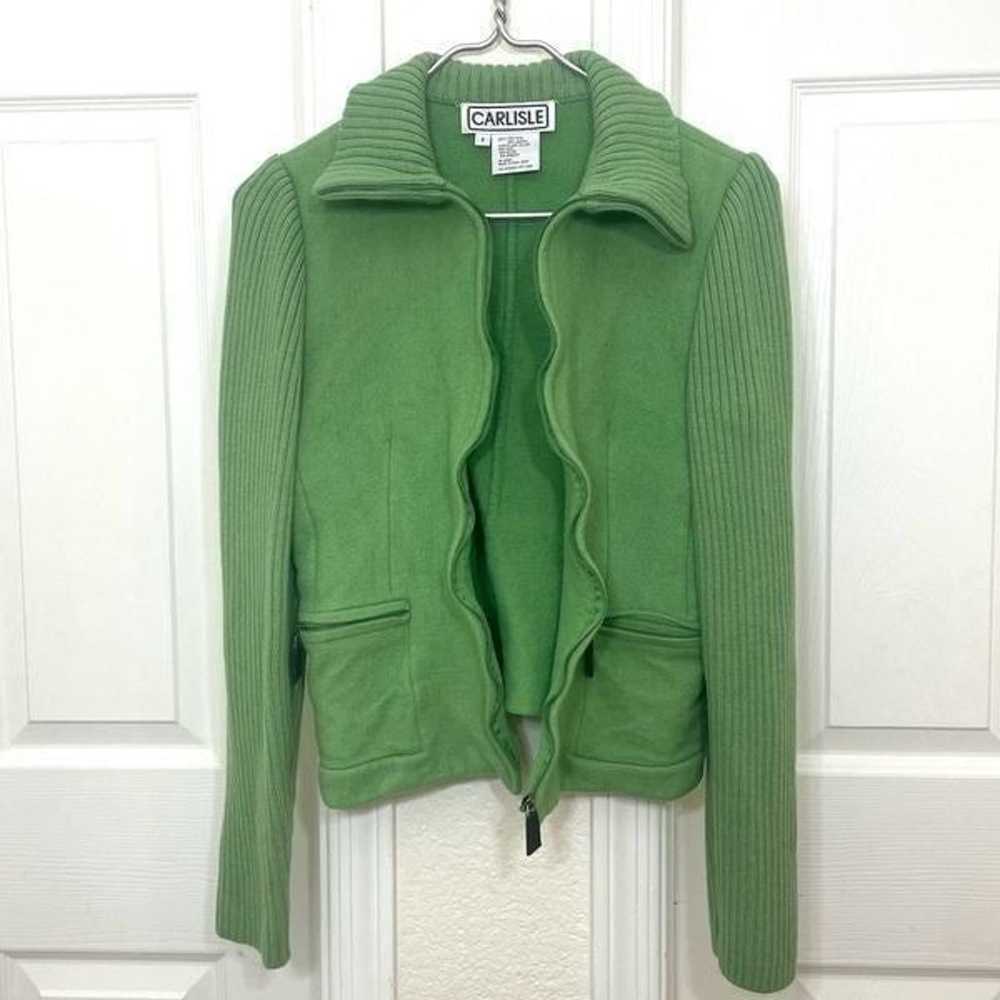 Vintage Y2K Carlisle Wool Coat Green Knit Sweater… - image 8
