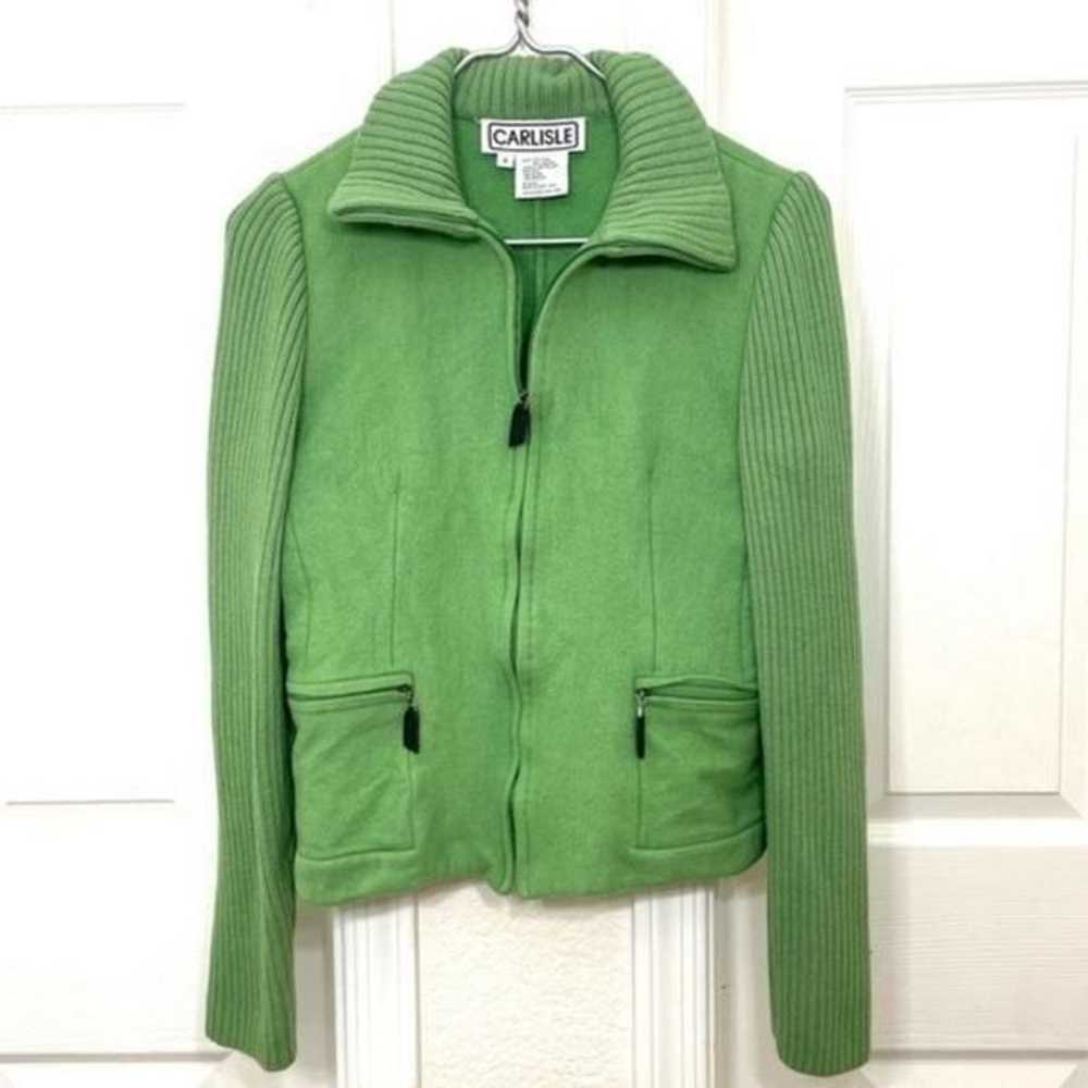 Vintage Y2K Carlisle Wool Coat Green Knit Sweater… - image 9