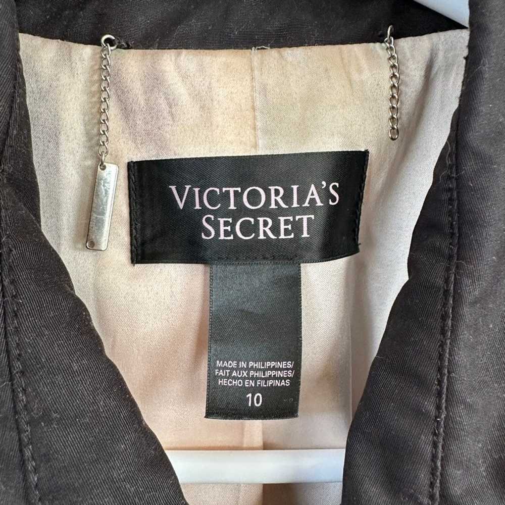Victoria's Secret Black Trench Coat Faux Leather … - image 10
