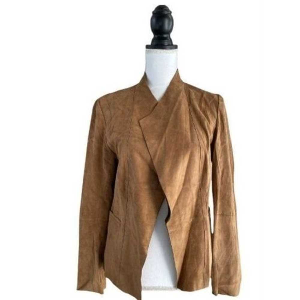 Women Brown Suede Leather Jacket Size-3 - image 3