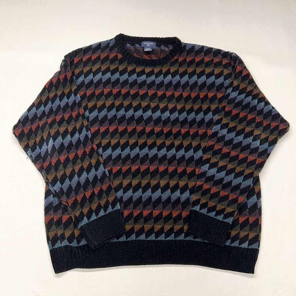 Dockers Dockers Sweater Crewneck Pullover Geometr… - image 1