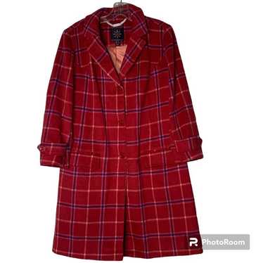 Isaac Mizrahi Live NWOT Women’s M Red Plaid Coat