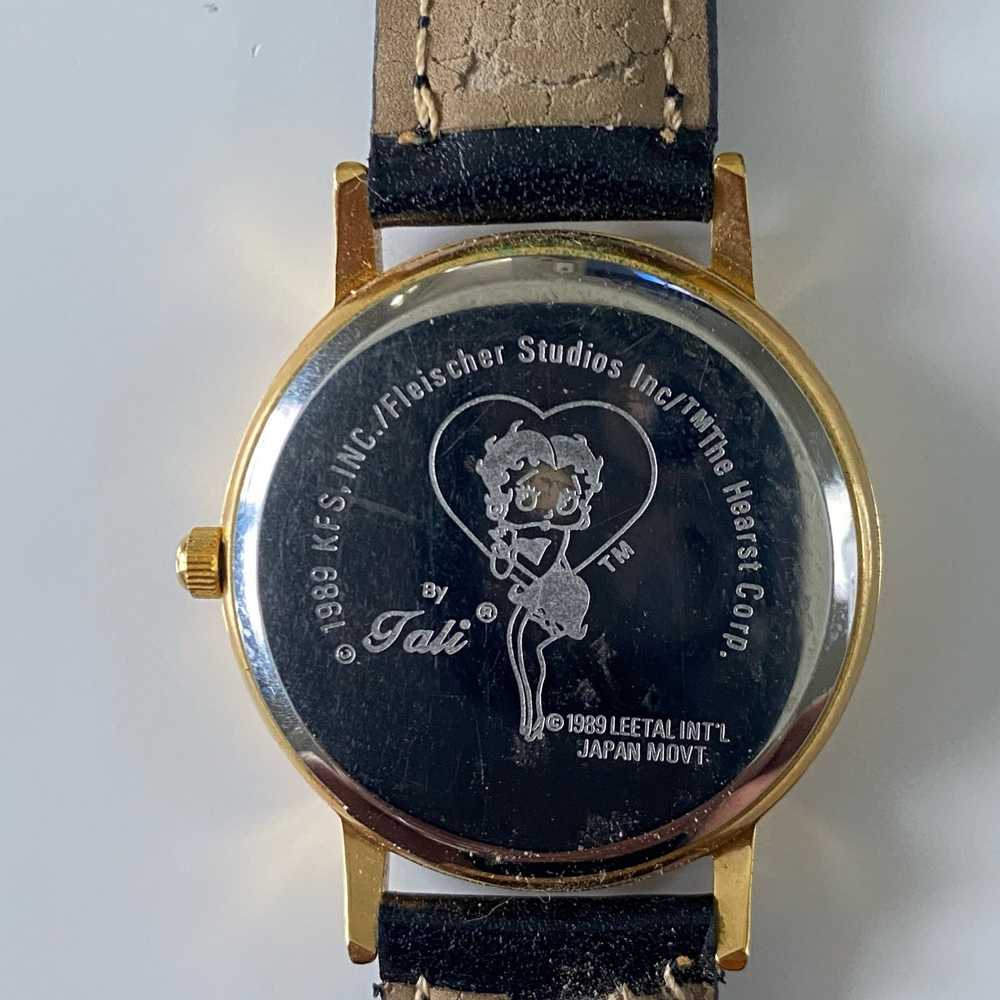 Other Ladies Betty Boop 1989 Gold Tone Leather Wa… - image 6