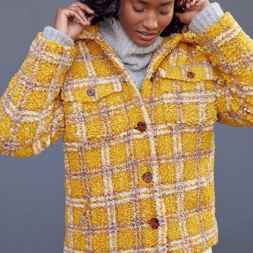 *LIKE NEW* Anthropologie Plaid Sherpa Shirt Jacke… - image 4