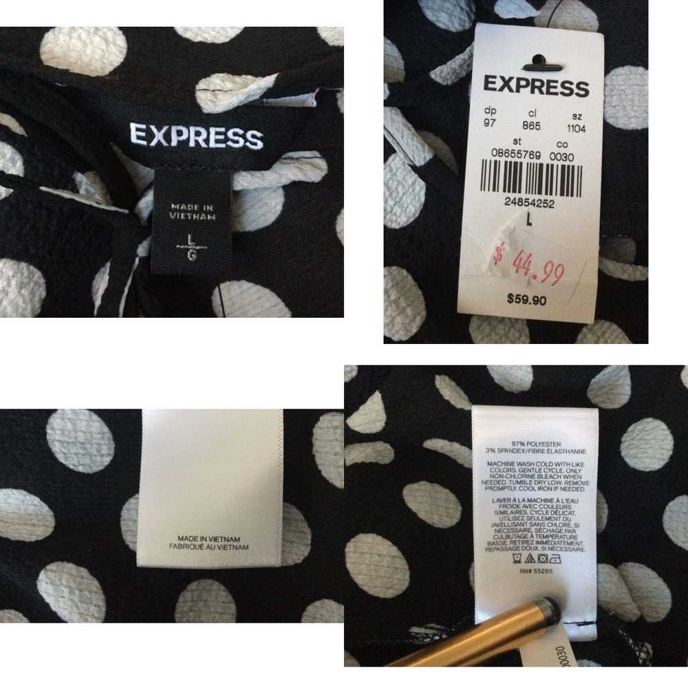 Express New EXPRESS Womens Size L Black Polka Dot… - image 4
