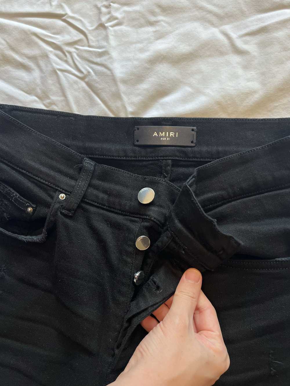 Amiri MX1 Distressed Stretch-Denim Jeans - image 4
