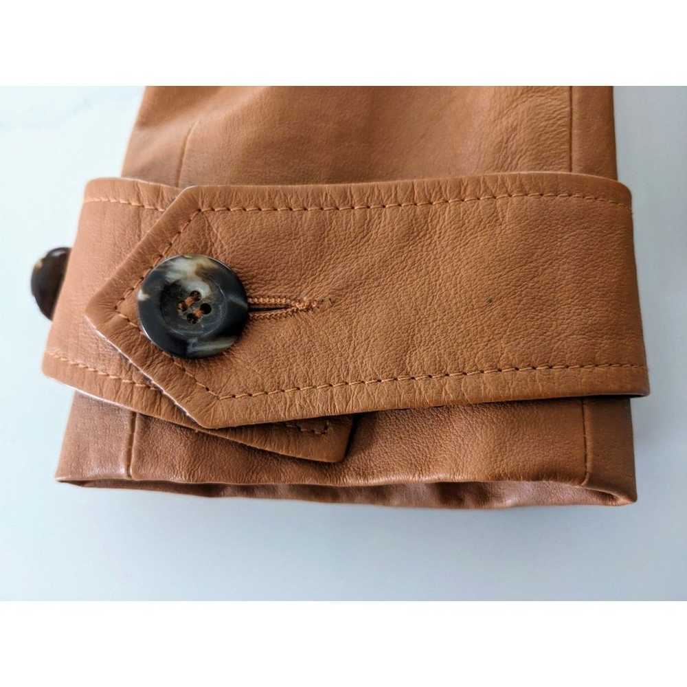 Diane Von Furstenberg Brown Orange Leather Jacket… - image 10