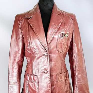 1970s Etienne Aigner Oxblood Leather Jacket Vinta… - image 1