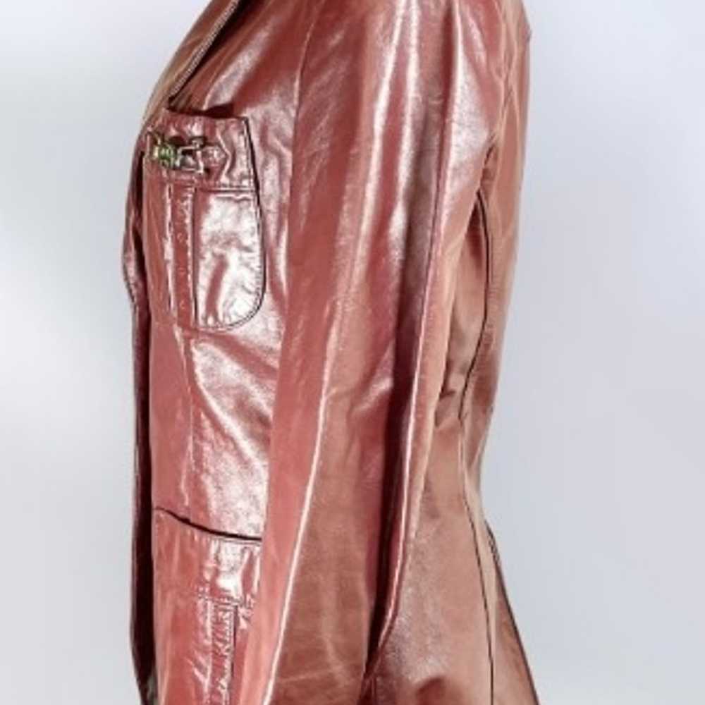 1970s Etienne Aigner Oxblood Leather Jacket Vinta… - image 3
