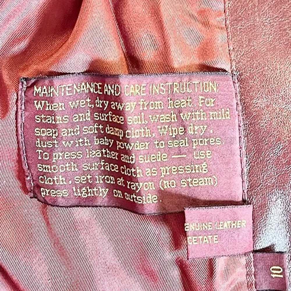1970s Etienne Aigner Oxblood Leather Jacket Vinta… - image 9